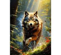 TOSTOG Diamond Painting Kits for Adults,Wolf and Jungle Diamond Art Kit Full Drill 5D DIY Diamond Art Picture Crystal Arts and Crafts for Home Wall Decor 30x40cm/12x16inch