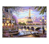 TOSTOG Eiffel Tower Diamond Painting Kits for Adults, Seine River 5D DIY Diamond Art Kit Full Drill Diamond Crystal Rhinestone Arts and Crafts Picture for Home Wall Decor 40x30cm
