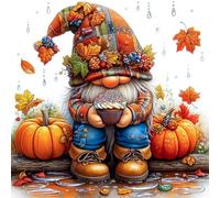 TOSTOG Fall Gnome Diamond Painting, Diamond Art Kits for Adults Beginners, Thanksgiving Gnome, 5D Full Drill Round Diamond Art Painting, Gem Art Craft for Home Wall Decor 30X30cm