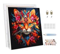 TOSTOG Paint by Numbers for Adults with Frame,Painting by Numbers on Canvas for Adults,Cat Acrylic Pigment Drawing Paintwork Kit for Home Wall Decor 12x12inch/30x30cm
