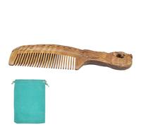 Tostyles Handmade Natural Green Sandalwood Hair Combs Anti-Static Sandalwood Scent Natural Hair Wooden Comb with Storage Bag Portable Travel for Massaging Scalp Women Men Kids(7.1in Fish)