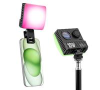 Tosuny 10W RGB LED Video Light, Portable Mini Camera Light 1800K-9000K Rechargeable & Full Color Control for Smartphone Vlog, Selfie, Live Streaming and Content Creation