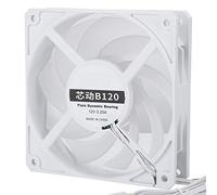 Tosuny 12CM Ultra-silence Square Cooling Fan, Silent Cooler, 77CFM 2400RPM CPU Radiator, for Desktop Computer 12V (White)