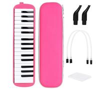 Tosuny 32-Key Double Tubes Melodica with Rich Tone for Classroom Performance, ABS, 16.93 * 4.13 * 1.97in (Pink)