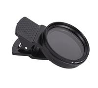 Tosuny 37mm Adjustable ND Filter, ND2 to ND400 Variable Neutral Density Lens Filter with Clamp for Various Smartphone, Reduces Light Exposure for Professional Photography