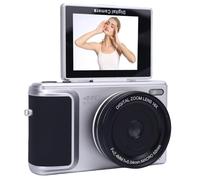 Tosuny 4K Digital Camera, 64MP HD Autofocus 16X Zoom Mirrorless Video Camera with 2.8 Inch Flip Screen and AI Image Stabilization, for Photography Travel Vlogging (Silver)