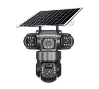 Tosuny 4K Solar Security Camera Wireless Outdoor, 360° PTZ Camera for Home Security, Triple Lens, 10X Zoom, PIR Motion Detection, 2 Way Talk, Night Vision, 2.4G/5.8G WIFI, 8000mAh