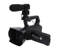 Tosuny 4K Video Camera Camcorder, 56MP Digital Camera Recorder with 4" Touch Screen, 6X Optical & 20X Digital Zoom, External Microphone & Fill Light, Lens Hood, Remote Control