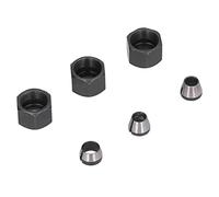 Tosuny 6Pcs Router Collet Adapter Carbon Steel 6mm 635mm 8mm Set | Collet Chuck, Engraving Machine Trimmer Conversion, Heat Treated Durable Nuts