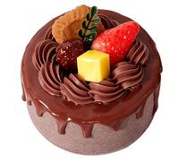 Tosuny Artificial Birthday Cake, Realistic Simulation Cake Model, 4 Inch Faux Display, Replica for Bakery Window Display Photography Props (4 Inch ( Fruit Biscuit Style))