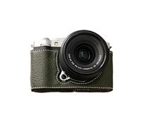 Tosuny Camera Half Case for XM5 with Scratch Proof PU Leather and Aluminum Alloy Bottom Plate, Magnetic Closure for Quick Battery Change, Includes Shoulder Strap (Green)