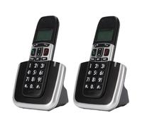 Tosuny Cordless Phone with Dual Handsets, 1000ft Range Home Office Telephone, Full-Duplex Speakerphone Backlit Display Caller ID Call Waiting Triple Conference Call (Black)