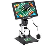 Tosuny Digital Microscope 10.1 Inch Screen with 12MP Camera, 1-2000X Magnification Adjustable Focus for PCB Repair, Jewelry Inspection & Biology Study, LED Lights