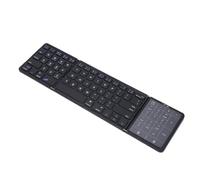 Tosuny Foldable Bluetooth Keyboard with Touchpad, Tri-Folding Ultra Slim Wireless Keyboard with Full Size Keys, USB C Rechargeable, Connect Up to 3 Devices, for PC Tablet (Black)