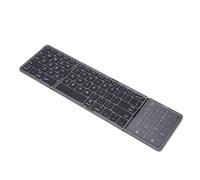 Tosuny Foldable Bluetooth Keyboard with Touchpad, Tri-Folding Ultra Slim Wireless Keyboard with Full Size Keys, USB C Rechargeable, Connect Up to 3 Devices, for PC Tablet (gray)