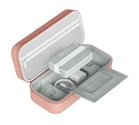 Tosuny Hard Carrying Case for Handheld Gaming Console, Large Capacity EVA Travel Storage Bag with Mesh Pockets, Portable Protective Cover for Accessories Charger Cables (Pink)