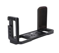 Tosuny L Bracket for GFX50R Camera, L Shape Handgrip Quick Release Plate with Wood Grip, Cold Shoe Mount, 1/4 Inch Screw Holes, for Arca Dovetail Groove