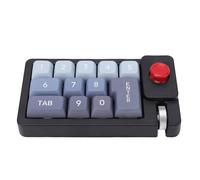 Tosuny Mechanical Number Pad, USB Wired Numeric Keypad with RGB LED Backlight & Joystick Roller, Hot Swappable & Anti Ghosting, 12 Keys Programmable, One Handed Macro Numpad (Black)