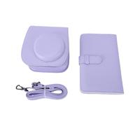 Tosuny Mini 13 Instant Camera Bag and Photo Album Set Portable and Versatile Carrying Case for Photo Preservation Made of PU Leather (Purple)