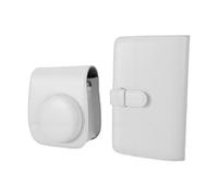 Tosuny Mini 13 Instant Camera Bag and Photo Album Set Portable and Versatile Carrying Case for Photo Preservation Made of PU Leather (White)