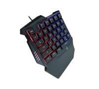 Tosuny One Handed Gaming Keyboard, RGB Backlit Wired Gaming Keypad with Wrist Rest, 35 No Conflict Keys, Mini Ergonomic Keyboard for Computer and Mobile Games
