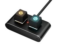 Tosuny PC Power Button with 2M Cable, External Power Reset Switch for Desktop Computer Motherboard, Mechanical Key Switch, RGB Light, Easy Installation for Custom PC Case