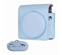 Tosuny Portable PU Leather Camera Case for SQ1, Lightweight Cover with Magnetic Buttons, Shoulder Strap for Easy Carry, Black/White Colors (Light Blue)