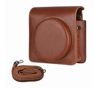 Tosuny Portable PU Leather Camera Case for SQ1, Lightweight Cover with Magnetic Buttons, Shoulder Strap for Easy Carry, Black/White Colors (Brown)