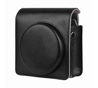 Tosuny Portable PU Leather Camera Case for SQ1, Lightweight Cover with Magnetic Buttons, Shoulder Strap for Easy Carry, Black/White Colors (Black)