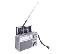 Tosuny Portable Radio AM FM SW Bluetooth, Retro Emergency Radios with Best Reception, Solar/USB Rechargeable, Support TF Card/USB Playing, Emergency Radio for Home, Camping (Grey)