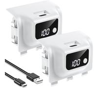 Tosuny Rechargeable Controller Battery Pack for X box Series X|S, 30H Playtime,3-4H Full Charge, 1400mAh X box Controller Battery Pack with LED Display & USB C Charging Cable (White)