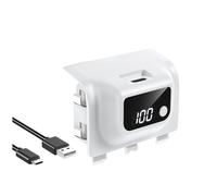 Tosuny Rechargeable Controller Battery Pack for X box Series X|S, 30H Playtime,3-4H Full Charge, 1400mAh X box Controller Battery Pack with LED Display & USB C Charging Cable (White)