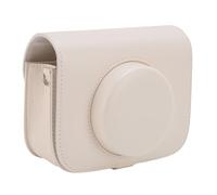 Tosuny Removable Top Camera Bag for Instant Cameras - Adjustable Strap, Vintage PU Leather Case Compatible with Small Digital Cameras (White)
