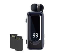 Tosuny Retractable Wireless Headphone, Bluetooth 5.4 Lavalier Headset with ENC Noise Cancelling Mic, LED Power Display, Single-Ear In-Ear Headphones for Business Driving (Black)