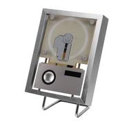 Tosuny Retro Music Photo Frame CD Player, Wood Grain Vertical CD Player with HiFi Speaker, Dynamic Light, Support AUX/Optical Fiber/A-B Repeat/U Disk/FM, Wall Mount/Desktop (Silver Metal Frame)