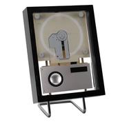 Tosuny Retro Music Photo Frame CD Player, Wood Grain Vertical CD Player with HiFi Speaker, Dynamic Light, Support AUX/Optical Fiber/A-B Repeat/U Disk/FM, Wall Mount/Desktop (Black Metal Frame)