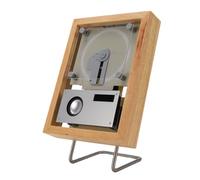 Tosuny Retro Music Photo Frame CD Player, Wood Grain Vertical CD Player with HiFi Speaker, Dynamic Light, Support AUX/Optical Fiber/A-B Repeat/U Disk/FM, Wall Mount/Desktop (Wooden Frame)