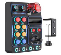 Tosuny Simulation Gaming Button Box, Sim Driving Control with 19 Buttons (9 Types), 30 Programmable Options, RGB Backlight, USB Port, Sim Race Central Control Box For Wins PC