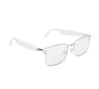 Tosuny Smart Glasses - Bluetooth Audio Sunglasses, Built in Open Ear Speakers & Microphone, Anti UV and Anti Blue Light, Smart Touch, AI Voice Helper, Wireless Music & Calls (Silver White)