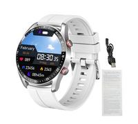 Tosuny Smart Watch, 1.52 Inch HD Display with BT Calling, Custom Photo Dial, 100+ Sport Modes, Heart Rate Monitor, Sports Watch for IOS (Silver silicone)