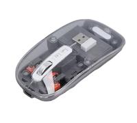 Tosuny Transparent Wireless Mouse, Bluetooth Gaming Mouse with LED Light, 800/1200/1600 DPI, USB Receiver, Silent, 400mAh Rechargeale, Dual Bluetooth & 2.4G for Multi Device (Grey)