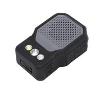 Tosuny Wearable Speaker with Flashlight, Mini Bluetooth Speaker 3-in-1 Light Modes (Spot/Flood/Red), 5W LED USB - C Rechargeable Portable Audio for Outdoor Camping Emergency (Grey)