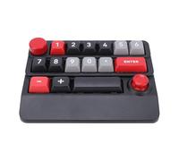 Tosuny Wireless Mechanical Numeric Keypad, 2.4G/Bluetooth /USB C Wired Macro Programmable Keyboard with Knob, RGB Backlit, Full Key Hot Swappable, 15 Keys Numpad for PC (Black Red)