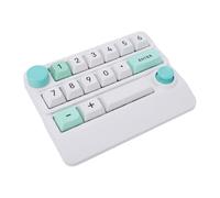 Tosuny Wireless Mechanical Numeric Keypad, 2.4G/Bluetooth /USB C Wired Macro Programmable Keyboard with Knob, RGB Backlit, Full Key Hot Swappable, 15 Keys Numpad for PC (White Green)