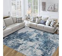 Tosuoka 9x12 Area Rugs for Living Room Abstract Washable Blue Rug