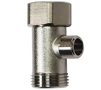 Toswin Bidet T Adapter - Brass Coated Nickel, 15/16" x 15/16" x 9/16" or 7/8" x 7/8" x 3/8", 3 Way Adapter or Tee Connector