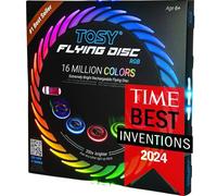 TOSY Flying Disc - 16 Million Color RGB LEDs, Extremely Bright, Smart Modes, Auto Light Up, Rechargeable, Waterproof, Birthday, Camping Gift, 175g Frisbee