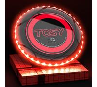 TOSY Flying Disc - 36 mono color LEDs, Extremely Bright, Smart Modes, Auto Light Up, Rechargeable, Waterproof, Birthday, Camping Gift, 175g Frisbee