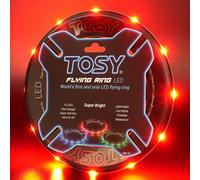 TOSY Flying Ring - 12 monocolor LEDs, Super Bright, Lost Mode, Auto Light Up, Easter Gift for Kid/Teen/Boy/Girl, Safe, Waterproof, Pool/Beach/Camping Toy (red)