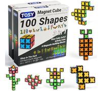 TOSY Magnet Cube 2x2-8 Blocks, 2in1 Toy: 2x2x2 Puzzle Cube and Customizable Infinity Cube, Easter Birthday Gifts for Kids/Grandkids, Glowing w/UV Flashlight, STEM Toy, 2-pack